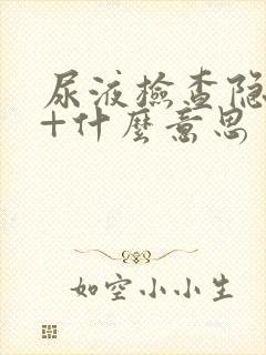 尿液检查隐血3+什么意思