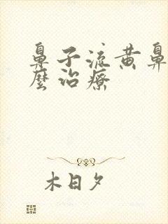 鼻子流黄鼻涕怎么治疗