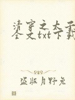 清穿之太子娇妃全文txt下载