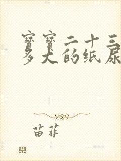 宝宝二十三斤穿多大的纸尿裤