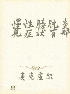 慢性膀胱炎的常见症状有哪些