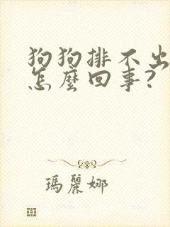 狗狗排不出尿是怎么回事?