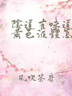 阴道有味道还有黄色液体怎么回事