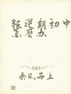 叛逆期初中生该怎么办