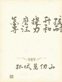 怎么提升孩子的专注力和耐心