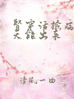 肾穿活检病理几天能出来