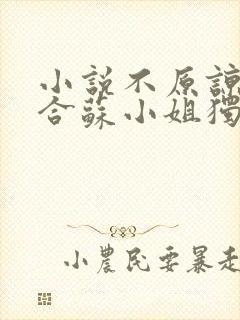 小说不原谅不复合苏小姐独美全文免费阅读