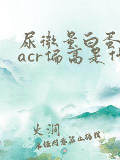 尿微量白蛋白和acr偏高是什么意思