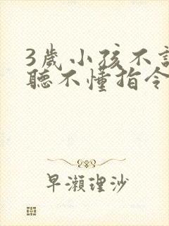 3岁小孩不说话听不懂指令怎么办