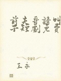 前夫哥请叫我嫂子短剧免费