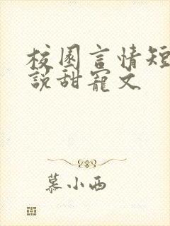 校园言情短篇小说甜宠文