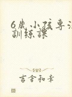 6岁小孩专注力训练课