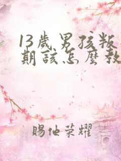 13岁男孩叛逆期该怎么教育