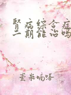 肾病综合症膜性二期能治吗