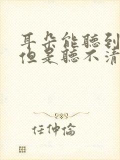 耳朵能听到声音但是听不清楚讲什么