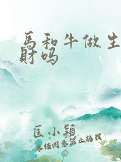 马和牛做生意合财吗