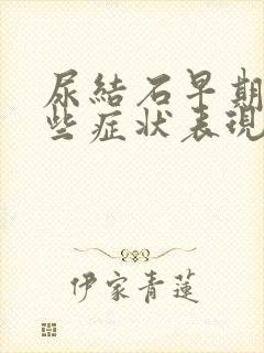 尿结石早期有哪些症状表现