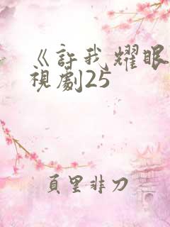 《许我耀眼》电视剧25