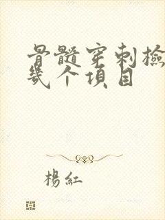 骨髓穿刺检查哪几个项目