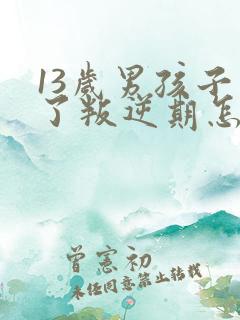 13岁男孩子到了叛逆期怎么教