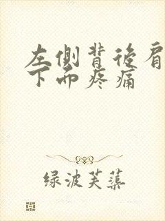 左侧背后肩胛骨下面疼痛