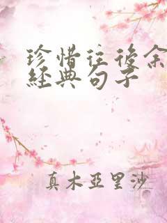 珍惜往后余生的经典句子