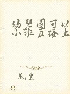 幼儿园可以不上小班直接上中班吗