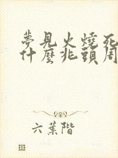 梦见火烧死人是什么兆头周公解梦