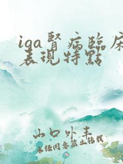 iga肾病临床表现特点