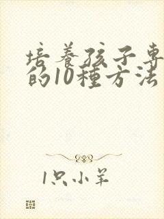 培养孩子专注力的10种方法有哪个