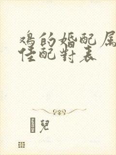 鸡的婚配属相最佳配对表