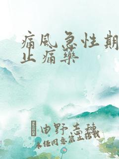 痛风急性期用的止痛药