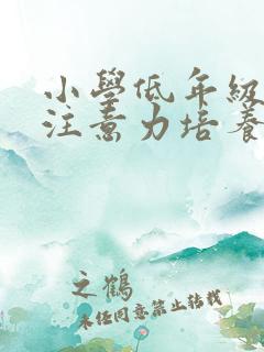 小学低年级学生注意力培养