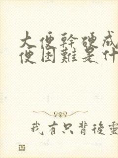 大便干硬成粒排便困难是什么原因