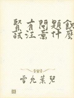 肾有问题饮食应该注意什么