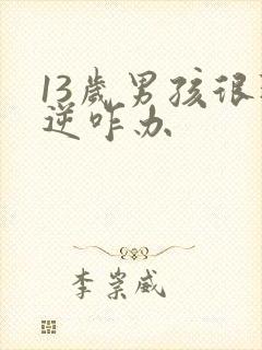 13岁男孩很叛逆咋办