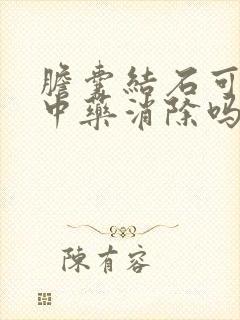 胆囊结石可以吃中药消除吗