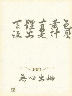 下体有黄色液体流出是什么原因