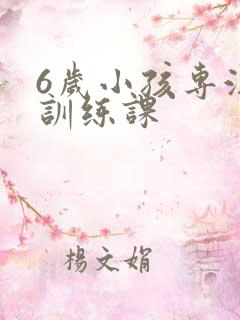 6岁小孩专注力训练课