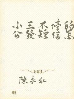 小三不停的给老公发短信怎么处理