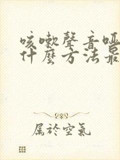 咳嗽声音哑了用什么方法最快治好