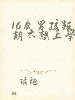 16岁男孩叛逆期不想上学怎么办