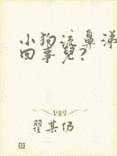 小狗流鼻涕怎么回事儿?