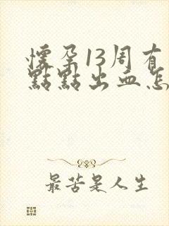 怀孕13周有一点点出血怎么回事