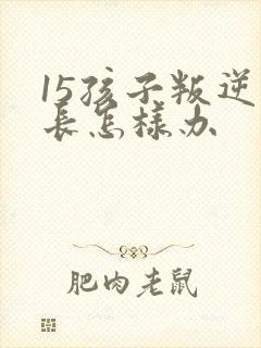 15孩子叛逆家长怎样办