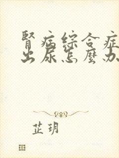 肾病综合症排不出尿怎么办