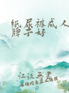 纸尿裤成人哪个牌子好