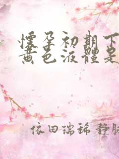 怀孕初期下面流黄色液体是什么原因