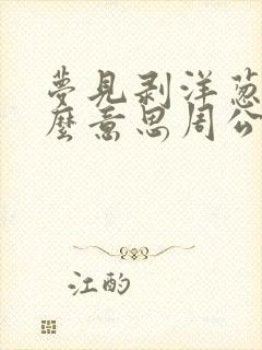 梦见剥洋葱是什么意思周公解梦