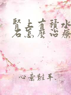 肾上有积水和结石怎么治疗